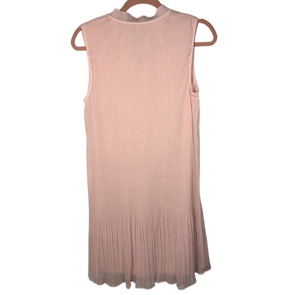 DKNY Blush Pink Sleeveless Tie Neck Pleated Dress Women's 6 - Picture 3 of 8